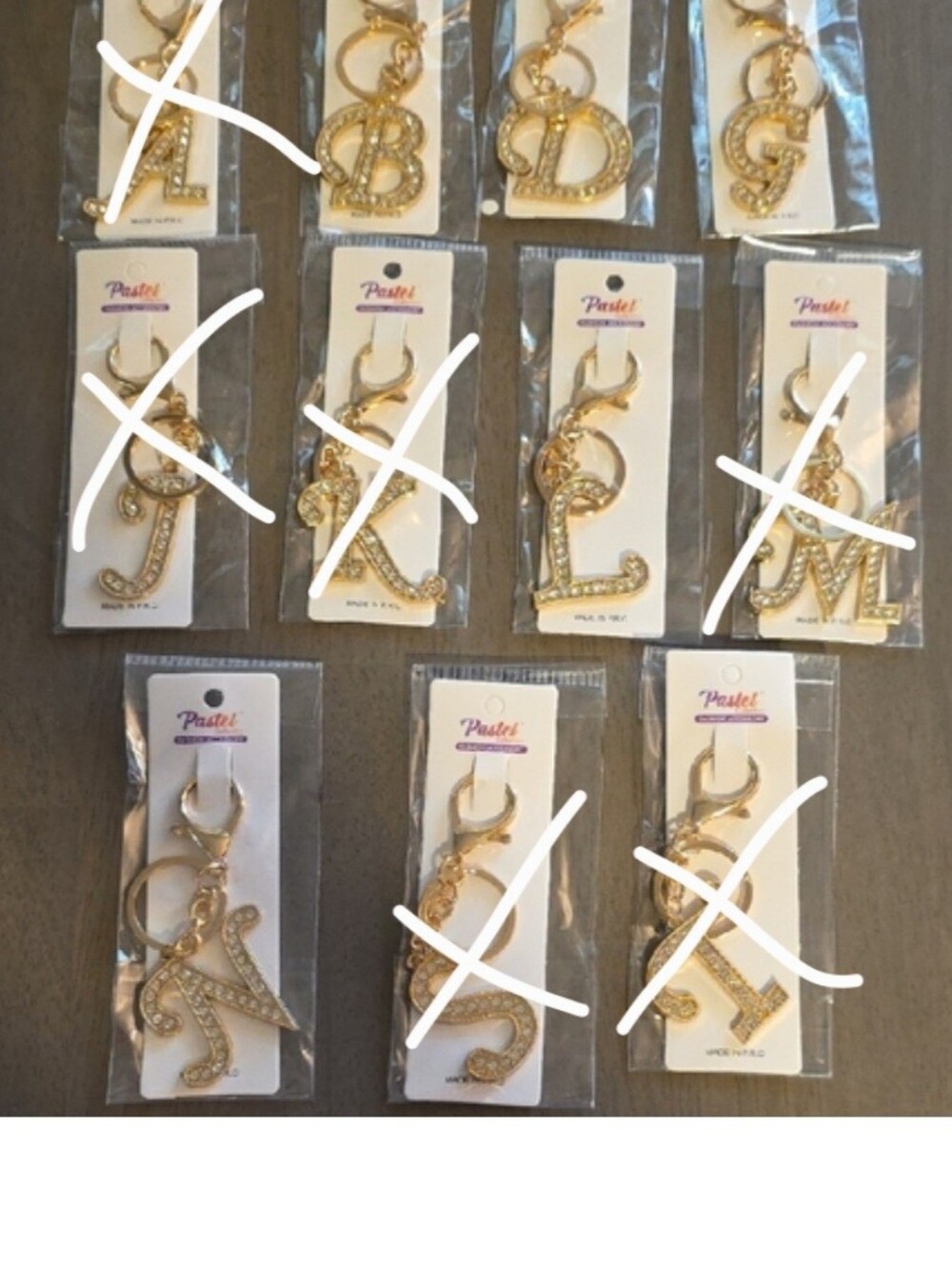Gold Initial Keychain/Bag Charm